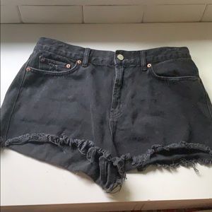 black denim shorts